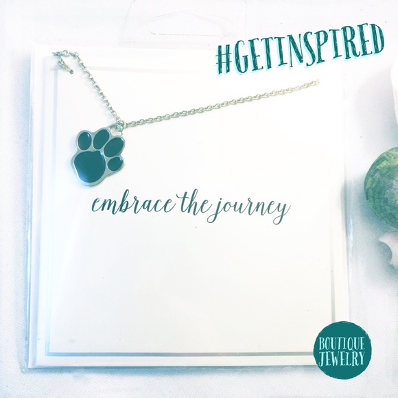 MM BOUTIQUE Paw Print Charm Inspirational Necklace Gift Embrace the Journey Pet - Picture 1 of 2